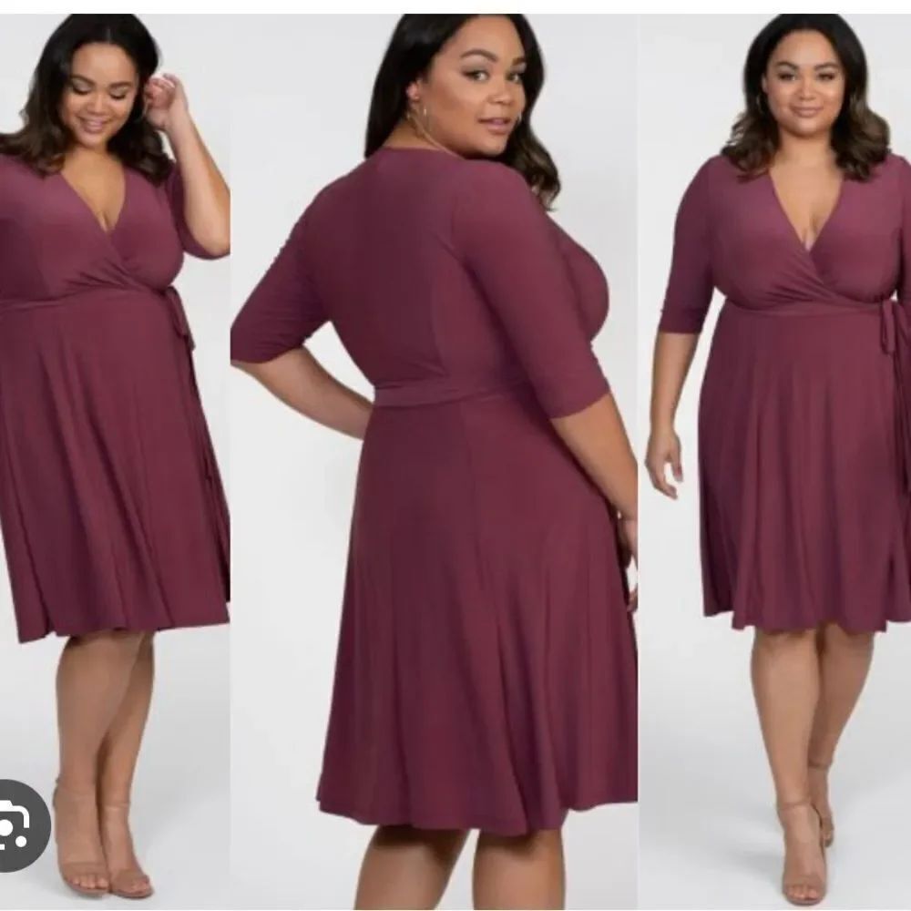 Kiyonna Burgundy Essential Wrap Dress sz 4X 26/28 NWT